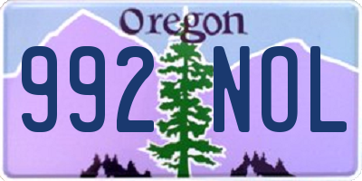 OR license plate 992NOL