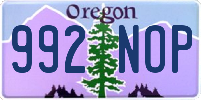 OR license plate 992NOP