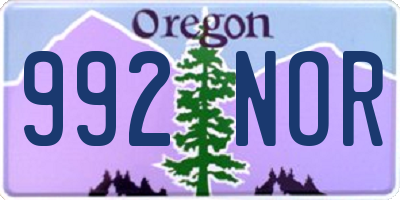 OR license plate 992NOR