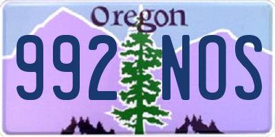OR license plate 992NOS