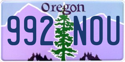 OR license plate 992NOU