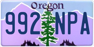 OR license plate 992NPA