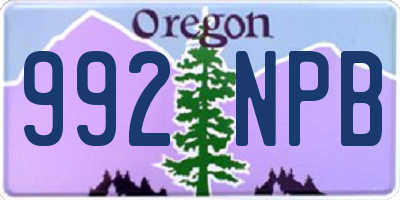OR license plate 992NPB