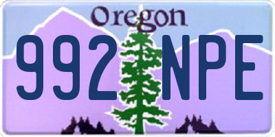 OR license plate 992NPE
