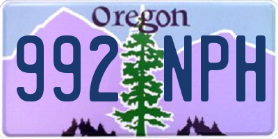 OR license plate 992NPH