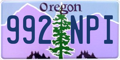 OR license plate 992NPI