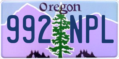 OR license plate 992NPL
