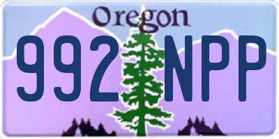 OR license plate 992NPP