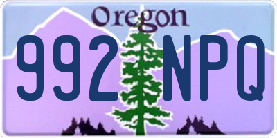 OR license plate 992NPQ