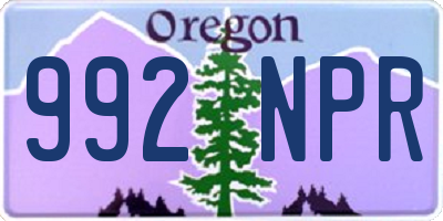 OR license plate 992NPR