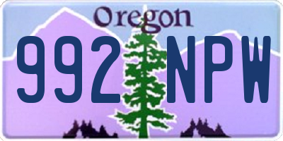 OR license plate 992NPW