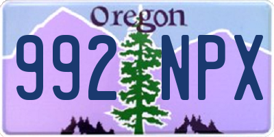 OR license plate 992NPX