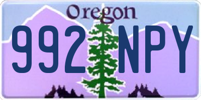 OR license plate 992NPY