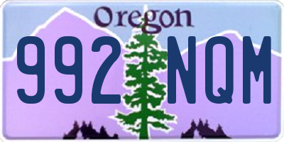 OR license plate 992NQM