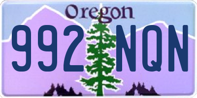 OR license plate 992NQN