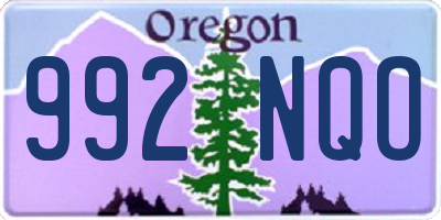 OR license plate 992NQO