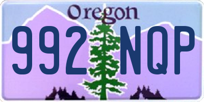 OR license plate 992NQP