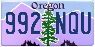 OR license plate 992NQU