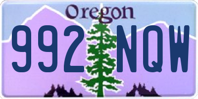 OR license plate 992NQW