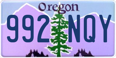 OR license plate 992NQY