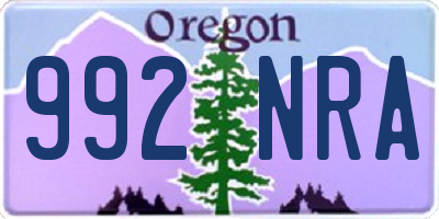 OR license plate 992NRA