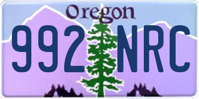 OR license plate 992NRC