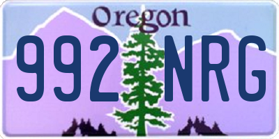 OR license plate 992NRG