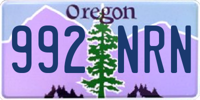 OR license plate 992NRN