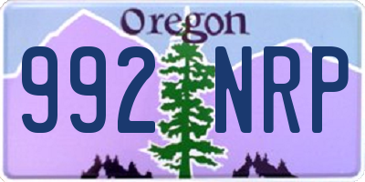 OR license plate 992NRP