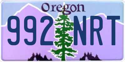 OR license plate 992NRT