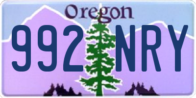 OR license plate 992NRY