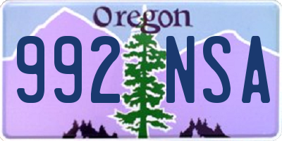 OR license plate 992NSA