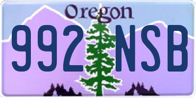 OR license plate 992NSB