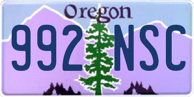 OR license plate 992NSC
