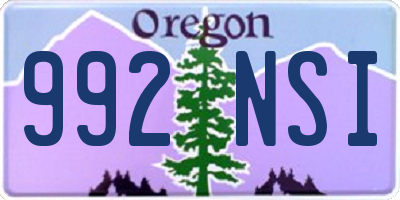OR license plate 992NSI