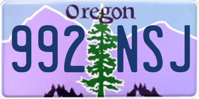 OR license plate 992NSJ