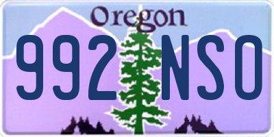 OR license plate 992NSO