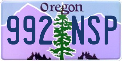 OR license plate 992NSP