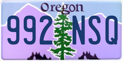OR license plate 992NSQ