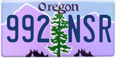 OR license plate 992NSR