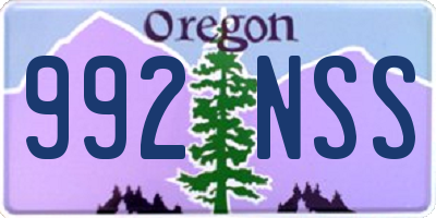 OR license plate 992NSS