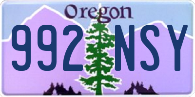 OR license plate 992NSY
