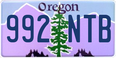OR license plate 992NTB