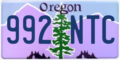 OR license plate 992NTC
