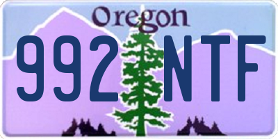 OR license plate 992NTF