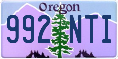OR license plate 992NTI