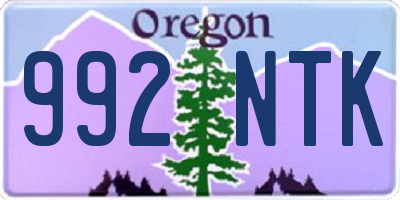 OR license plate 992NTK