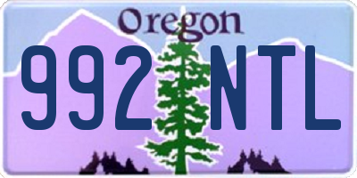 OR license plate 992NTL