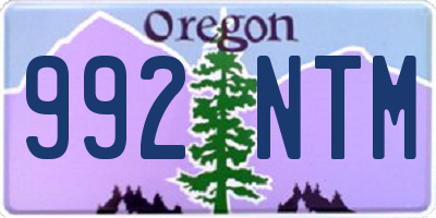 OR license plate 992NTM