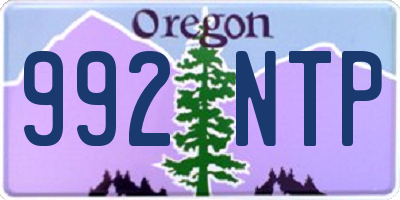 OR license plate 992NTP